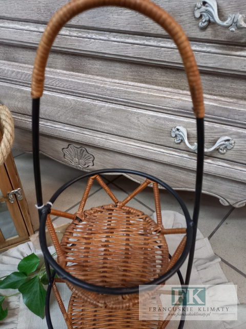 ETAŻERKA , STOJAK ,KWIETNIK 48 CM METAL KUTY RATTAN PLECIONKA ETAŻERKA , STOJAK ,KWIETNIK 48 CM METAL KUTY RATTAN PLECIONKA
