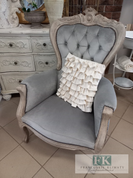 FRANCUSKI FOTEL antyczne drewno PLUSZ 103cm !