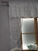 KOMPLET OKIENNY W KWIATKI Z LAMBREKINEM WYS 150 CM PROWASJA,SHABBY ,VINTAGE