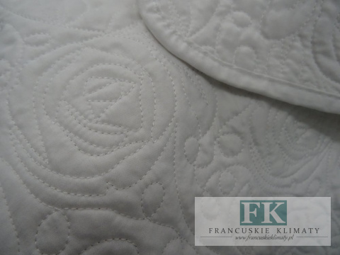KŁ. NARZUTA PIKOWANA SNOWY ROSE 220 X 240 CM BAWEŁNA SHABBY , PROWANSJA , VINTAGE