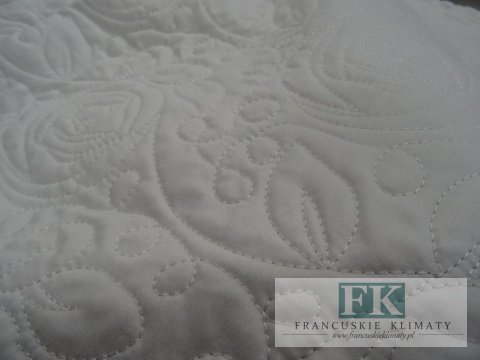 KŁ. NARZUTA PIKOWANA SNOWY ROSE 220 X 240 CM BAWEŁNA SHABBY , PROWANSJA , VINTAGE