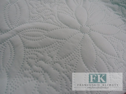 KŁ. NARZUTA PIKOWANA FLOWERS MIĘTOWA 220 X 240 CM BAWEŁNA SHABBY , PROWANSJA , VINTAGE