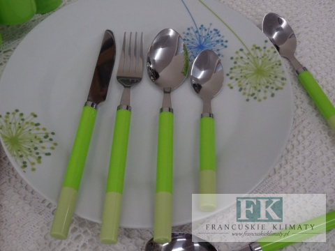 KOLEKCJA TROPICAL LIMONKA KPL. SZTUĆCÓW 24el. styl shabby, vintage KOLEKCJA TROPICAL LIMONKA KPL. SZTUĆCÓW 24el. styl shabby, vintage