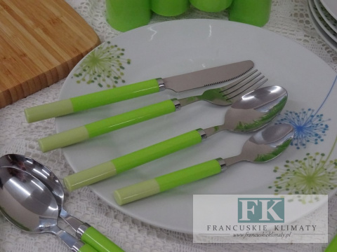 KOLEKCJA TROPICAL LIMONKA KPL. SZTUĆCÓW 24el. styl shabby, vintage KOLEKCJA TROPICAL LIMONKA KPL. SZTUĆCÓW 24el. styl shabby, vintage