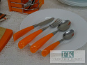 KOLEKCJA RAINBOW POMARAŃCZOWY KPL. SZTUĆCÓW W STOJAKU 24el. styl shabby, vintage KOLEKCJA RAINBOW POMARAŃCZOWY KPL. SZTUĆCÓW W STOJAKU 24el. styl shabby, vintage