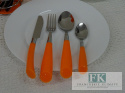 KOLEKCJA RAINBOW POMARAŃCZOWY KPL. SZTUĆCÓW W STOJAKU 24el. styl shabby, vintage KOLEKCJA RAINBOW POMARAŃCZOWY KPL. SZTUĆCÓW W STOJAKU 24el. styl shabby, vintage