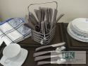 KOLEKCJA RAINBOW SZARY KPL. SZTUĆCÓW W STOJAKU 24el. styl shabby, vintage KOLEKCJA RAINBOW SZARY KPL. SZTUĆCÓW W STOJAKU 24el. styl shabby, vintage