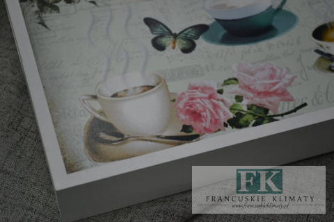TACA DREWNIANA DEKORACYJNA CAFE 40,5 CM RETRO SHABBY CHIC PROWANSJA LOFT TACA DREWNIANA DEKORACYJNA CAFE 40,5 CM RETRO SHABBY CHIC PROWANSJA LOFT