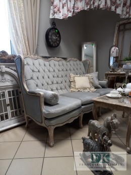 FRANCUSKA SOFA kanapa 4 ELEM. antyczne drewno PLUSZ