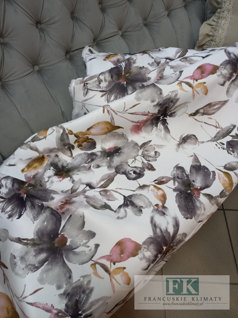 ! MATERIAŁ - TKANINA KWIATY VELVET NA ZASŁONY , OBRUSY, PIĘKNY WZÓR 280 CM