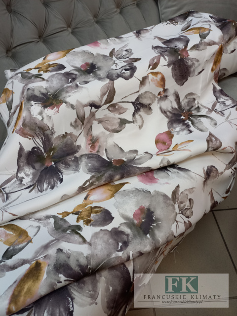 ! MATERIAŁ - TKANINA KWIATY VELVET NA ZASŁONY , OBRUSY, PIĘKNY WZÓR 280 CM