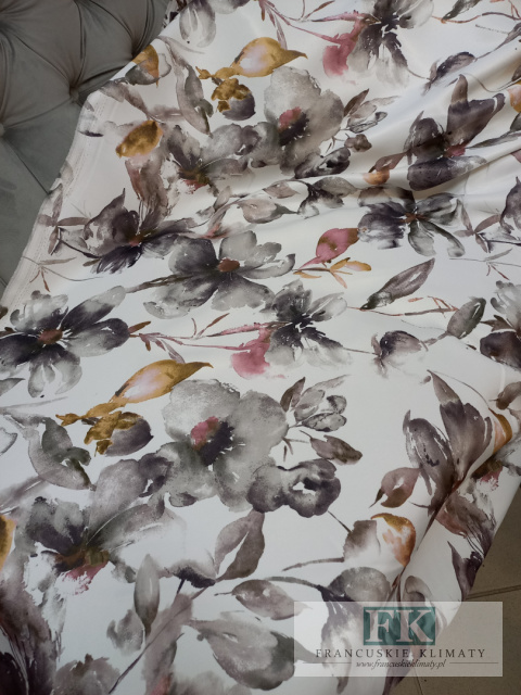 ! MATERIAŁ - TKANINA KWIATY VELVET NA ZASŁONY , OBRUSY, PIĘKNY WZÓR 280 CM