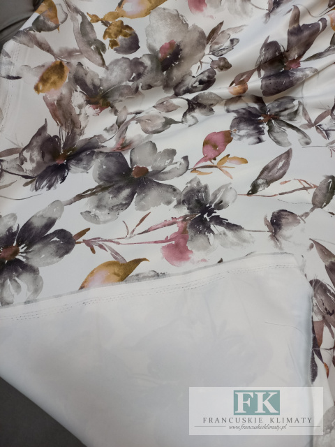 ! MATERIAŁ - TKANINA KWIATY VELVET NA ZASŁONY , OBRUSY, PIĘKNY WZÓR 280 CM