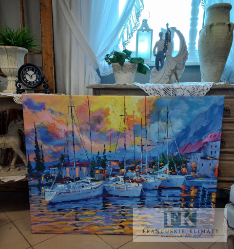 OBRAZ NA PŁÓTNIE 100/75 CM JACHTY