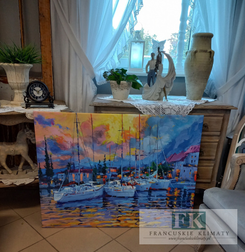 OBRAZ NA PŁÓTNIE 100/75 CM JACHTY