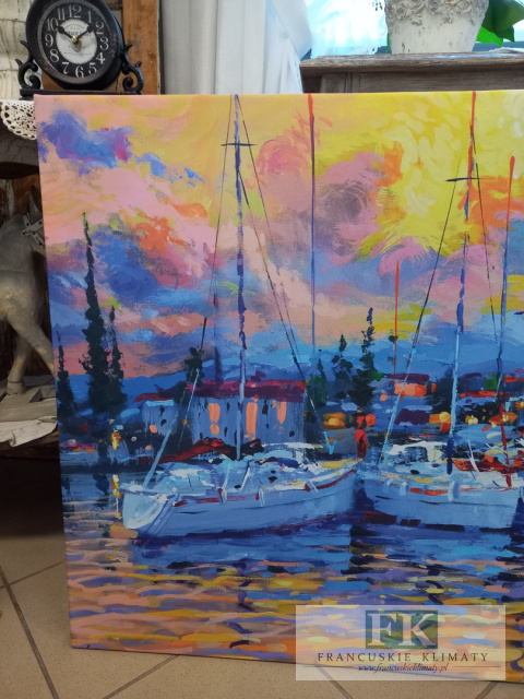 OBRAZ NA PŁÓTNIE 100/75 CM JACHTY