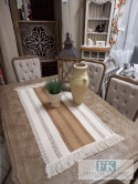 BIEŻNIK DEKORACYJNY BOHO 120/ 60 CM KREM/ BEŻ