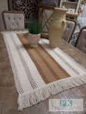 BIEŻNIK DEKORACYJNY BOHO 120/ 60 CM KREM/ BEŻ