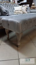 FRANCJA ŁAWKA - SIEDZISKO 143x44 PUF pikowane plusz antyczne drewno FRANCJA ŁAWKA - SIEDZISKO 143x44 PUF pikowane plusz antyczne drewno