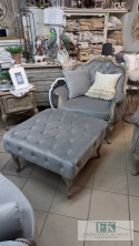 FRANCJA PUF STOLIK 74 X 74 cm plusz antyczne drewno FRANCJA PUF STOLIK 74 X 74 cm plusz antyczne drewno