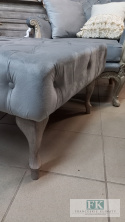 FRANCJA PUF STOLIK 74 X 74 cm plusz antyczne drewno FRANCJA PUF STOLIK 74 X 74 cm plusz antyczne drewno