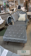 FRANCJA PUF STOLIK 74 X 74 cm plusz antyczne drewno FRANCJA PUF STOLIK 74 X 74 cm plusz antyczne drewno