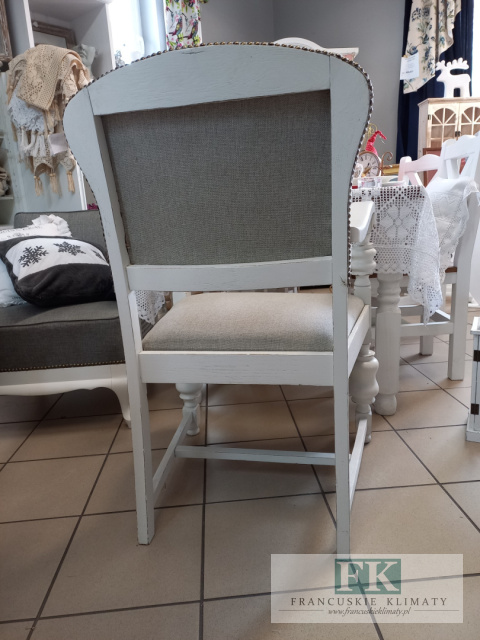 FRANCUSKI FOTEL cottage SHABBY biały beż