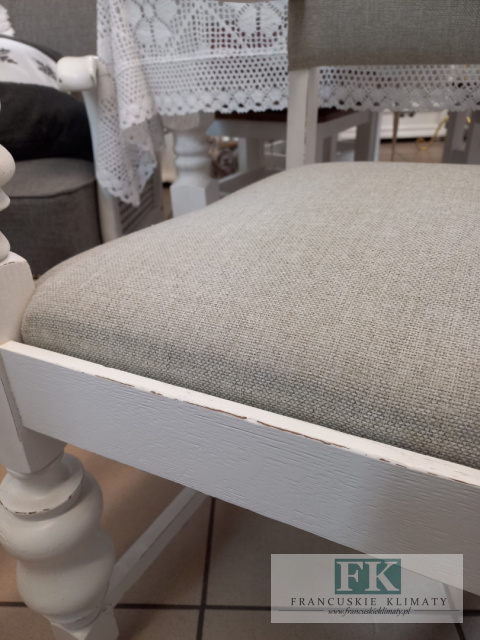 FRANCUSKI FOTEL cottage SHABBY biały beż
