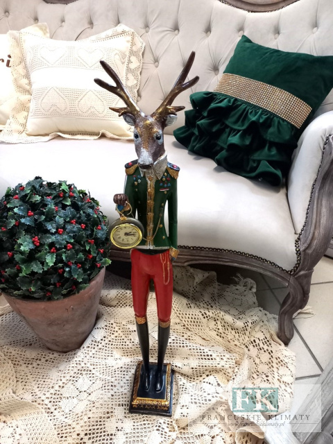 FIGURA z zegarem 72 cm !! renifer , jeleń , jelonek FIGURA z zegarem 72 cm !! renifer , jeleń , jelonek
