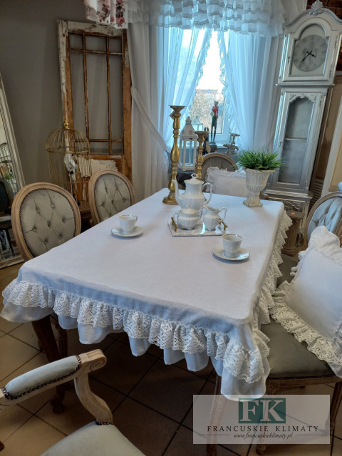 film ! OBRUS NATURA 130x190 FALBANY KORONKA BIEL , STYL FRANCUSKI SHABBY CHIC film ! OBRUS NATURA 130x190 FALBANY KORONKA BIEL , STYL FRANCUSKI SHABBY CHIC