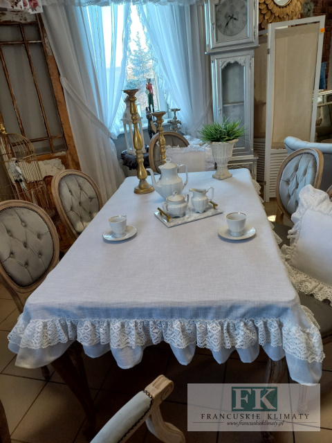 film ! OBRUS NATURA 130x190 FALBANY KORONKA BIEL , STYL FRANCUSKI SHABBY CHIC film ! OBRUS NATURA 130x190 FALBANY KORONKA BIEL , STYL FRANCUSKI SHABBY CHIC