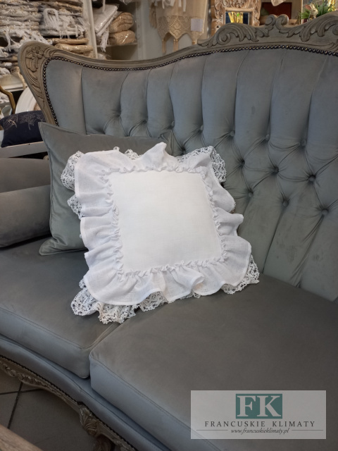 POSZEWKA BIAŁA , PODWÓJNA FALBANA KORONKA ,PROWANSJA, SHABBY,CHIC POSZEWKA BIAŁA , PODWÓJNA FALBANA KORONKA ,PROWANSJA, SHABBY,CHIC