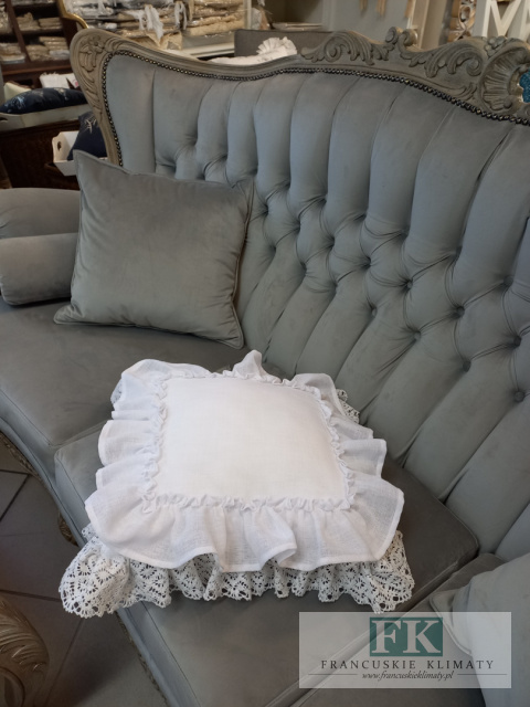 POSZEWKA BIAŁA , PODWÓJNA FALBANA KORONKA ,PROWANSJA, SHABBY,CHIC POSZEWKA BIAŁA , PODWÓJNA FALBANA KORONKA ,PROWANSJA, SHABBY,CHIC