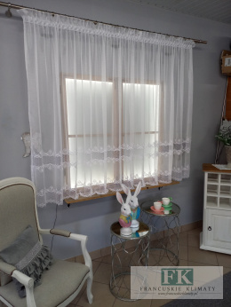 FIRANA MARKIZETA 2 PASY GIPIURY BIEL 400/160 cm wys
