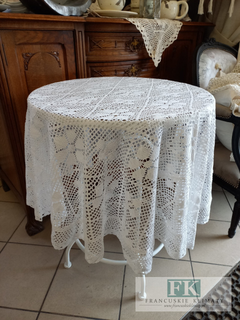 OBRUS NICIANY fi 140 cm koło BIEL 100 % BAWEŁNA tkany klockowo SZYDEŁKOWY OBRUS NICIANY fi 140 cm koło BIEL 100 % BAWEŁNA tkany klockowo SZYDEŁKOWY