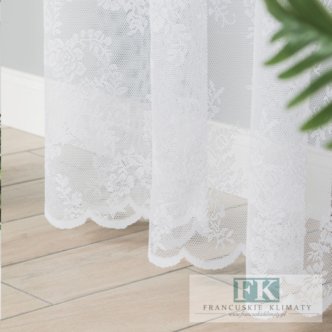 TKANINA materiał RETRO żakar BIEL 300 cm