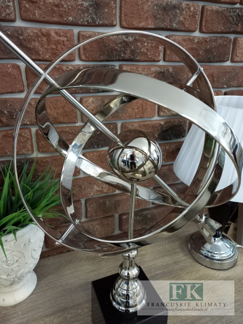ASTROLABIUM WYS. 59 CM !! - Srebrne metalowe astrolabium dekoracja na biurko ozdoba do gabinetu salonu ASTROLABIUM WYS. 59 CM !! - Srebrne metalowe astrolabium dekoracja na biurko ozdoba do gabinetu salonu