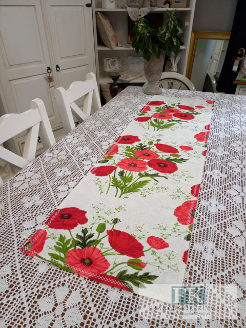BIEŻNIK MAKI 100/40 CM PROWANSJA,SHABBY , CHIC,VINTAGE