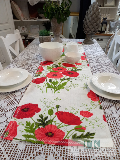 BIEŻNIK MAKI 100/40 CM PROWANSJA,SHABBY , CHIC,VINTAGE