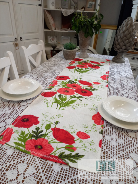 BIEŻNIK MAKI 100/40 CM PROWANSJA,SHABBY , CHIC,VINTAGE