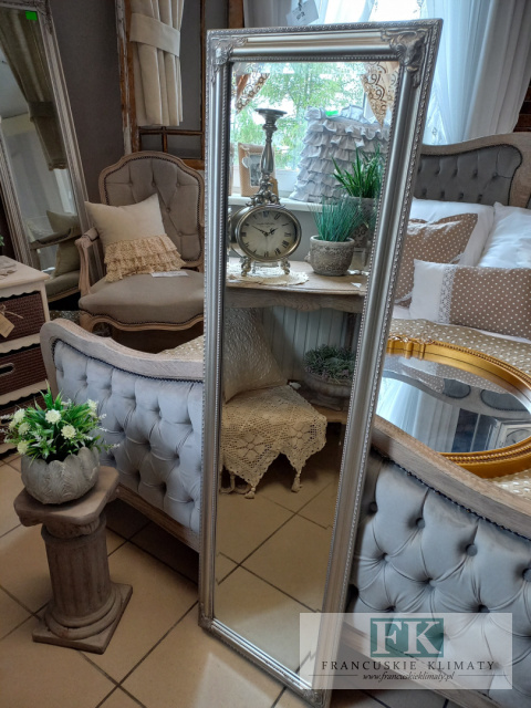 LUSTRO pion/ poziom W SREBRNEJ RAMIE WYS. 127 CM STYLU PROWANSALSKIM, SHABBY, CHIC , VINTAGE. LUSTRO pion/ poziom W SREBRNEJ RAMIE WYS. 127 CM STYLU PROWANSALSKIM, SHABBY, CHIC , VINTAGE.