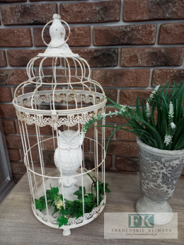DEKORACYJNA KLATKA METALOWA 62 CM , DO WNĘTRZ I OGRODÓW