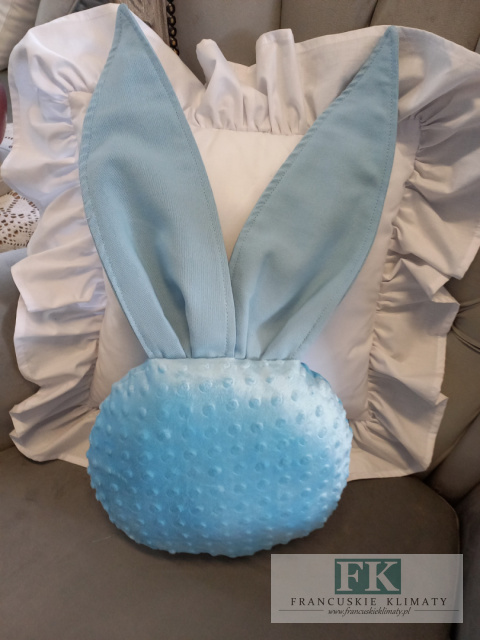 PODUSZKA GŁOWA 30 CM ZAJĄC HANDMADE NIEBIESKI PODUSZKA GŁOWA 30 CM ZAJĄC HANDMADE NIEBIESKI