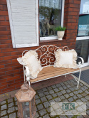 ŁAWKA 115 CM KUTY METAL HOME & GARDEN Z DREWNIANYM SIEDZISKIEM W STYLU FRANCUSKIM , PROWANSALSKIM , SHABBY , LOFT. ŁAWKA 115 CM KUTY METAL HOME & GARDEN Z DREWNIANYM SIEDZISKIEM W STYLU FRANCUSKIM , PROWANSALSKIM , SHABBY , LOFT.