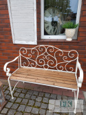 ŁAWKA 115 CM KUTY METAL HOME & GARDEN Z DREWNIANYM SIEDZISKIEM W STYLU FRANCUSKIM , PROWANSALSKIM , SHABBY , LOFT. ŁAWKA 115 CM KUTY METAL HOME & GARDEN Z DREWNIANYM SIEDZISKIEM W STYLU FRANCUSKIM , PROWANSALSKIM , SHABBY , LOFT.