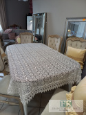 OBRUS 120/200 BIEL GIPIURA PEŁNA , GLAMOUR SHABBY CHIC