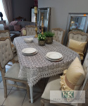 OBRUS 120/200 BIEL GIPIURA PEŁNA , GLAMOUR SHABBY CHIC