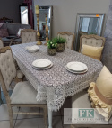 OBRUS 120/200 BIEL GIPIURA PEŁNA , GLAMOUR SHABBY CHIC