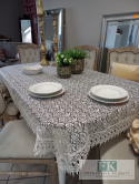 OBRUS 120/200 BIEL GIPIURA PEŁNA , GLAMOUR SHABBY CHIC