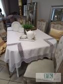 OBRUS 140/180 BIEL GIPIURA , GLAMOUR SHABBY CHIC